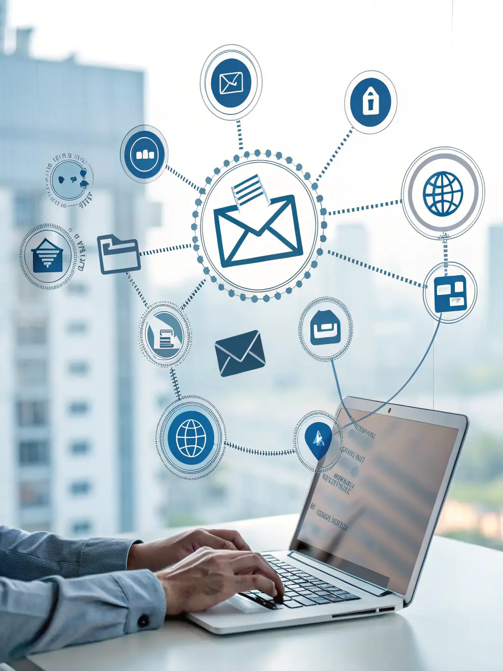 A graphic showcasing data flowing between various business applications, highlighting the seamless integration capabilities of AI-powered solutions.