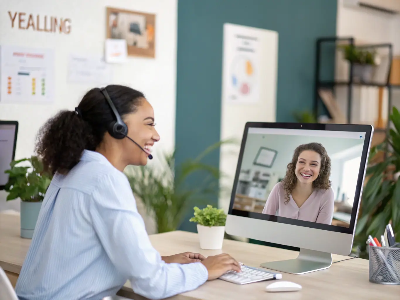 A visual representation of a customer service interaction, enhanced by AI to provide personalized and efficient support.